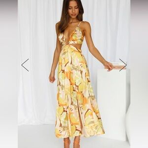 Hello Molly Strike Twice Maxi Dress Yellow